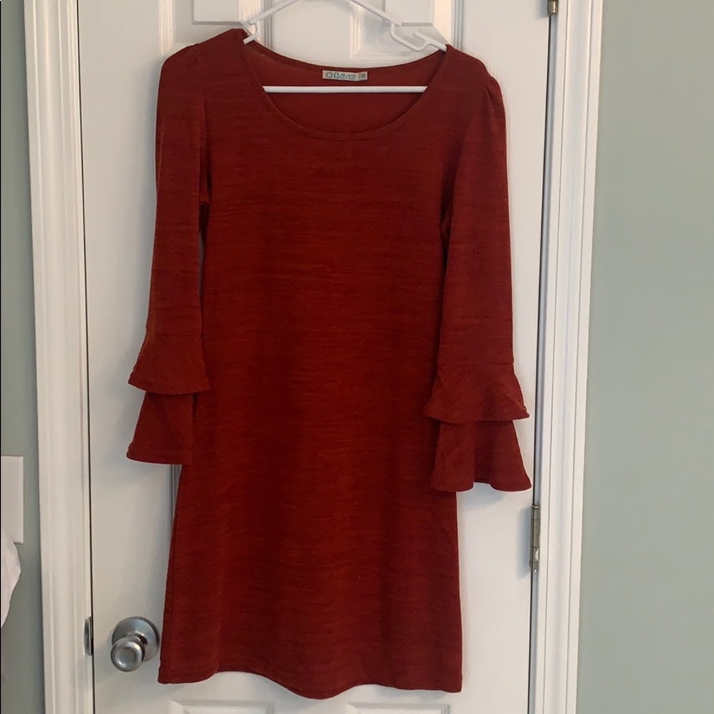 Ruffle sleeve dress